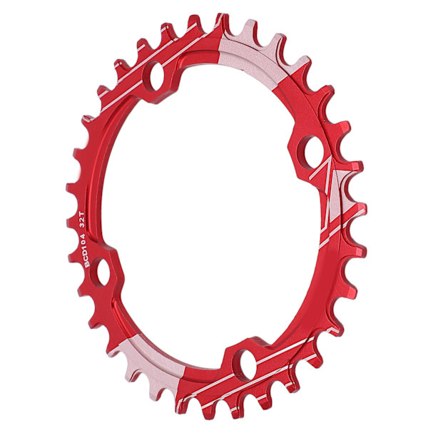 Lebycle 104BCD Rund Smal Bred Kædering MTB Cykel 32T Kransæt Tandplade Dele Rød