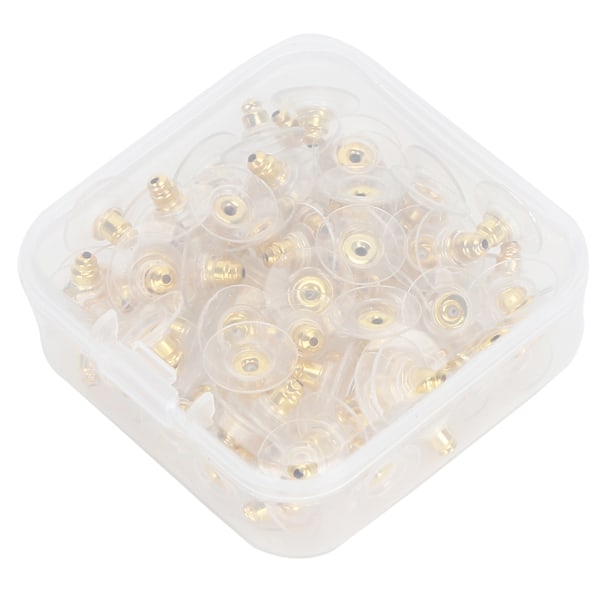 100 st örhängen rygg Ersättande pierced backing propp boxed DIY material Smycken tillbehör