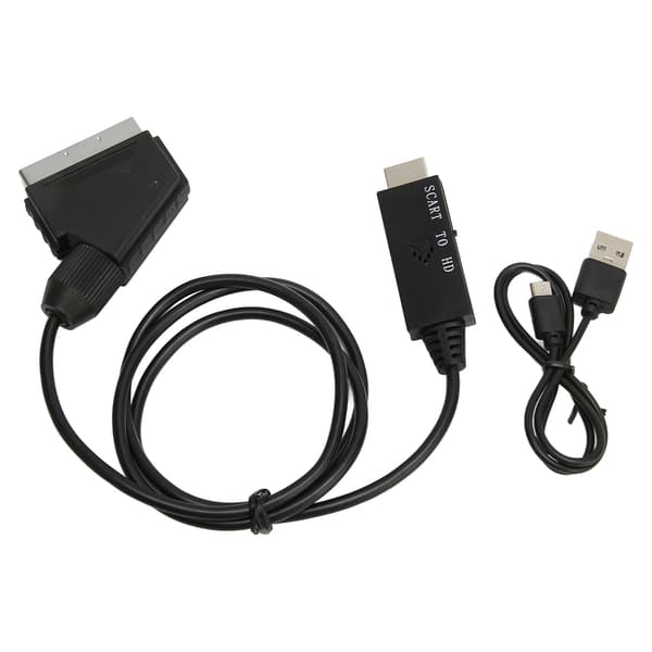 SCART til HD Multimedia Interface Converter HD 1080P SCART til HD Multimedia Interface Adapterkabel Kompatibel med lyd Video DC 5V