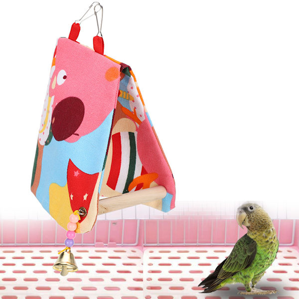 Parrot Swing Nest Open Nest Parrot Platform Dubbel Canvas Triangel Träskydd för fågelSmall storlek