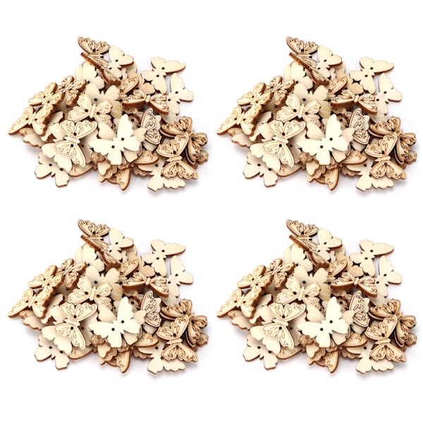 200 stk Butterfly Treknapper Gravering Fargerike Slitesterke Søte DIY-tilbehør for Syarbeid