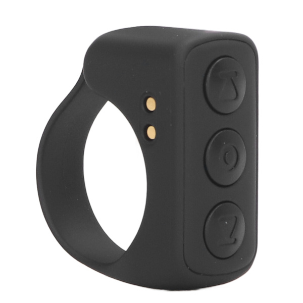 Fjärrkontroll Scrollring Bluetooth APP Page Turner ABS Kamera Fjärrstyrd slutare Selfie-knapp med laddningsfodral för mobiltelefon Svart