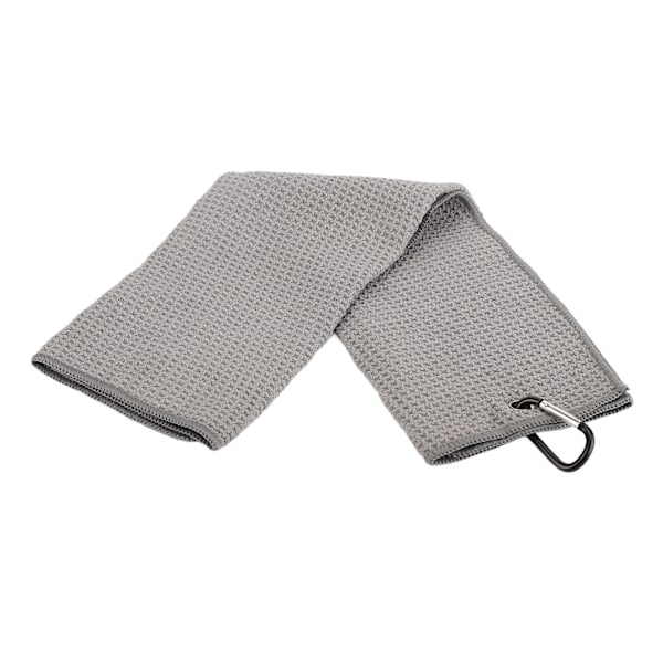 Mikrofiber golfhandduk våffelmönster Fitness svettabsorberande handdukar med karbinhakeklämma för träning Sport Grå