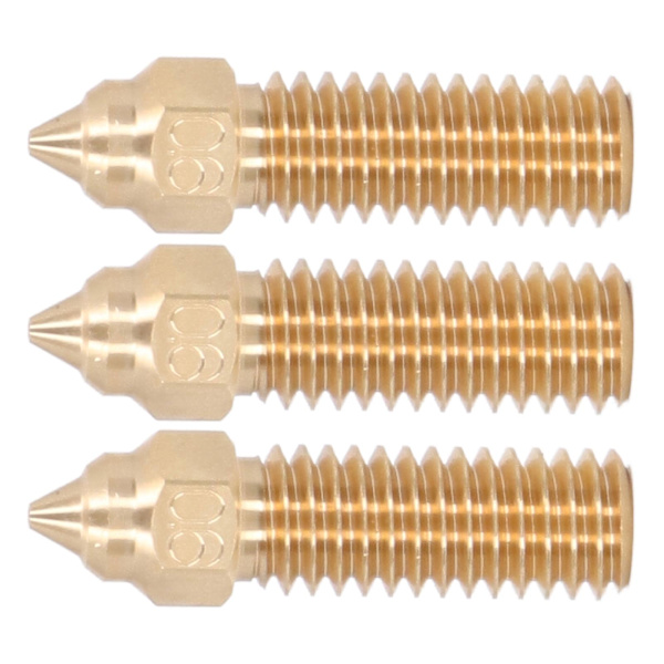 3st 3D-skrivarmunstyckessats Extruder Mässingsmunstycken Högflöde Hög temperaturbeständig för Creality K1 1,75 Dia 0,6mm Hål