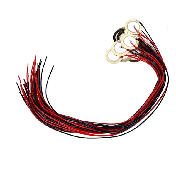 15 stk 20 mm piezo-plader pickup kontaktmikrofon trigger lyd sensor med 9,8 tommer kabler til akustisk instrument guitar
