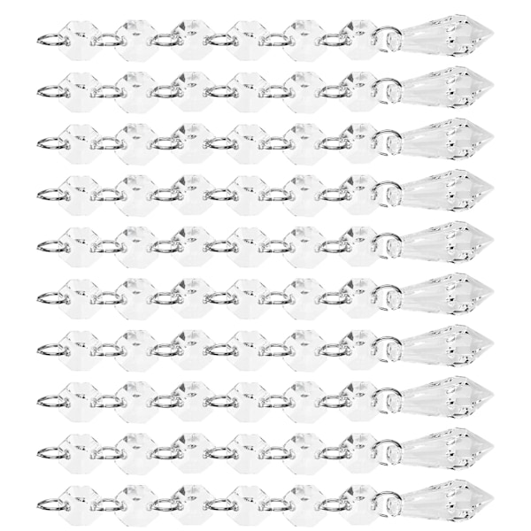 10 st Akrylhänge 15 cm klar lång droppform för ljuskronor julgran för babyrum
