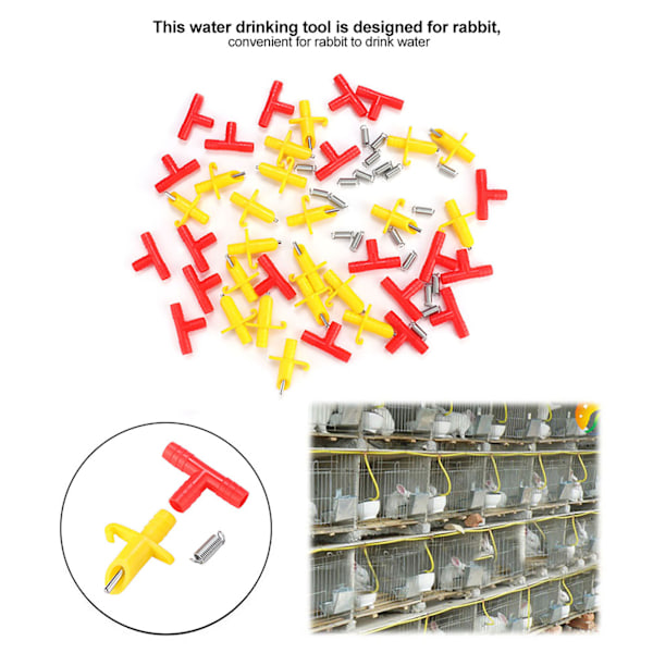20 stk Automatisk Kanin Drikk Nippel Vandmater Drikk Vandværktøj Bur Tilbehør
