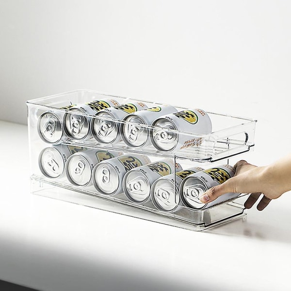 Kjøleskapsstativ Dobbeltlags Stor kapasitet Plast ølbokser Kjøleskapsstativ for husholdning