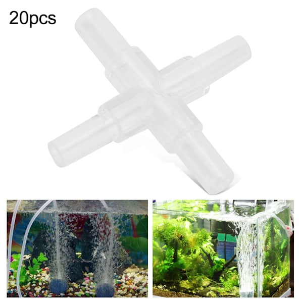 20 st akvarieadapter 4-vägs skarv för akvarieluftpump Rörslangkopplingskoppling