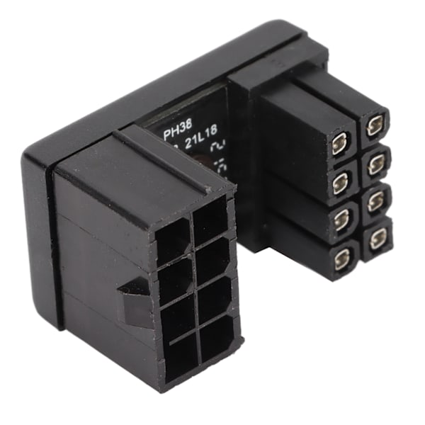 180 graders vinklet adapter fastloddet 8-pins hunn til 8-pins hann-adapter med isolasjonsdeksel for stasjonære grafikkort (PH38A+ 1 STK)