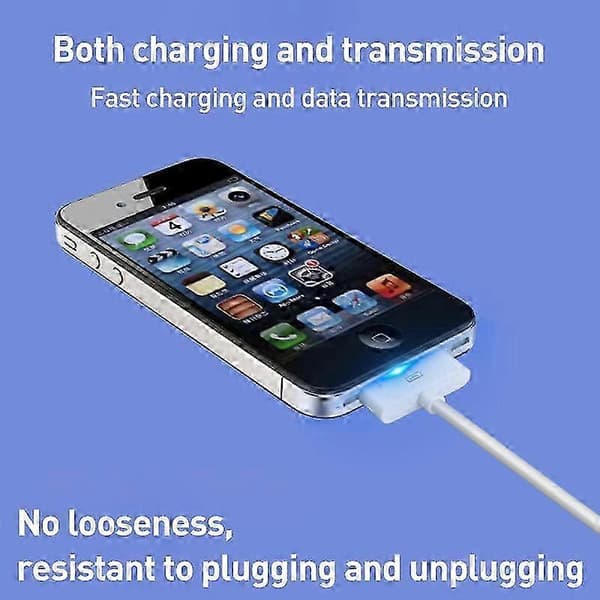 【NX】USB-C til 30-pinners synkroniserings- og ladekabel, 1m lengde kompatibel med rask dataoverføring og lading White