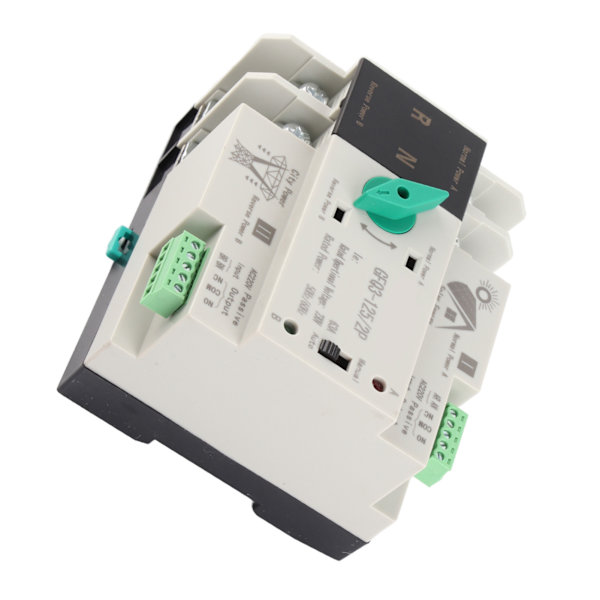 Dual Power Automatisk överföringsströmbrytare 2P Millisecond Snabbväxling Timing Controller AC230V 50/60Hz PV till nät 63A