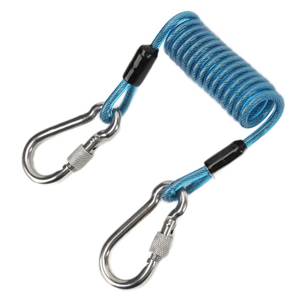 【NX】KEEP Dykkerfjederreb Quick Release Dykker Anti-tabt Reb med Spænder i Rustfrit Stål Blå