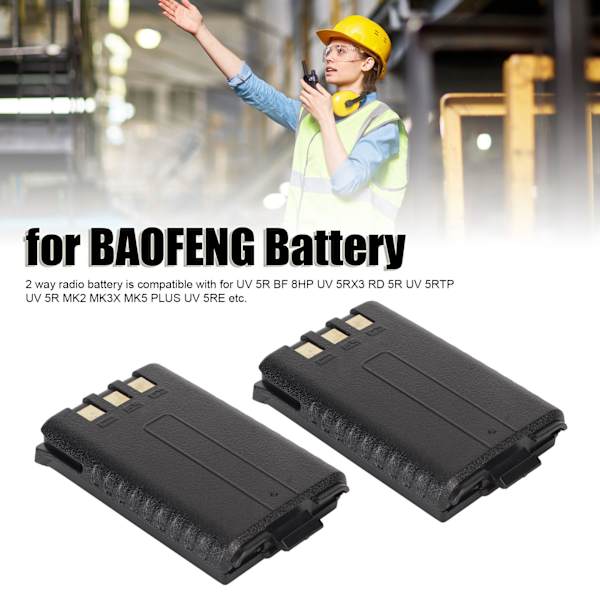 2 Way Radio Li Ion Batteri 7.4V 1800mAh 2 Way Radio Ersättningsbatteri för BAOFENG DM 5R UV 5RE BF F8HP UV 5RTP