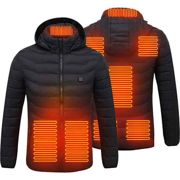 8 Zoner Opvarmet Jakke USB Elektrisk Hoodie Jakke Vintervarmende Jakke Frakke