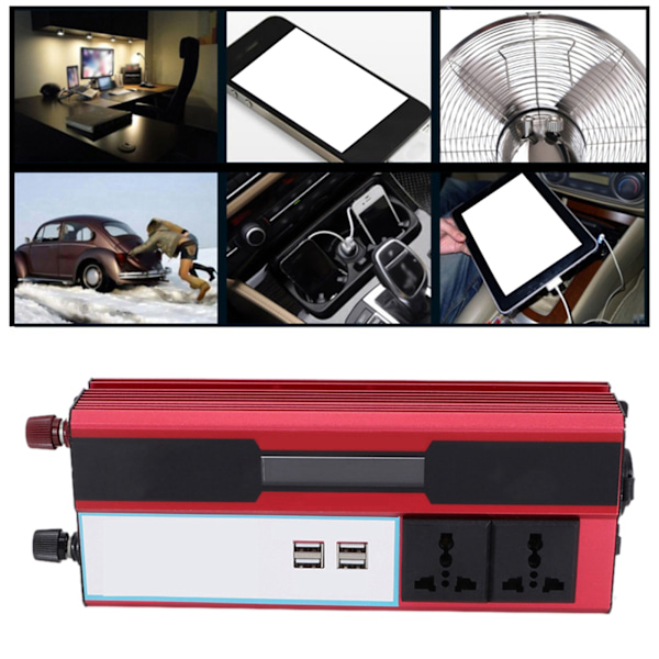 4000W Solar Power Inverter Wave Digital Display Telefon 4 USB-oplader 220-240V