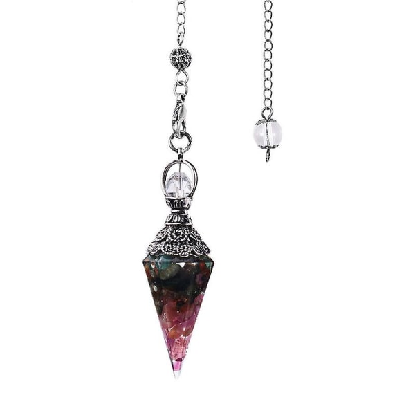 Akvamarin Krystallpendel Dowsing Sekskantet helbredende krystaller og edelstener helbredende anheng Colorful tourmaline