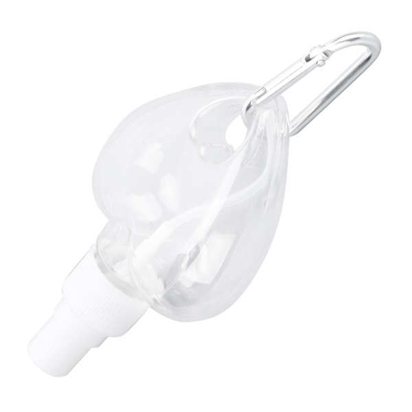 Resa tom sprayflaska med nyckelring 50ml transparent hjärtformad plastbehållare (Buse de pulvérisation blanche)