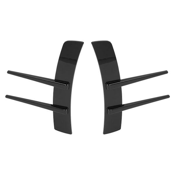 2 st Glanssvart Front Bumper Side Spoiler ABS Body Spoiler Canard Universal för bil