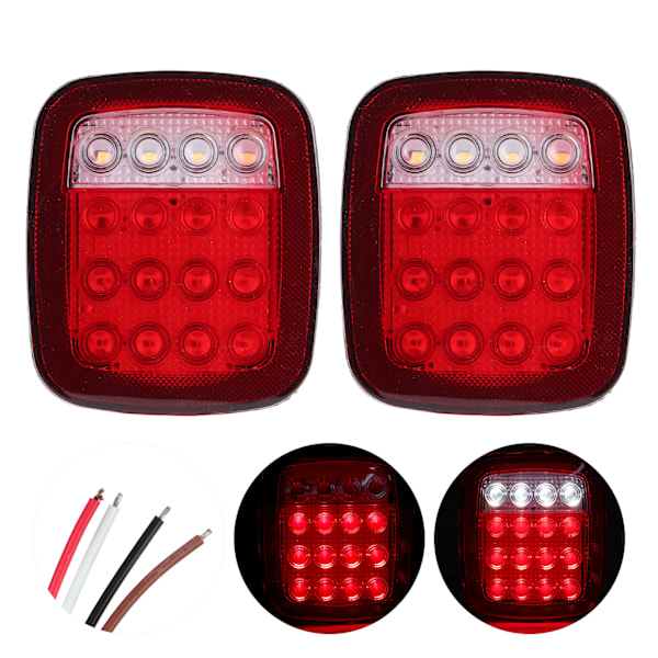 2 stk. LED-baglygter bagbremselys Stop baklys Passer til Jeep Wrangler CJ 76‑06