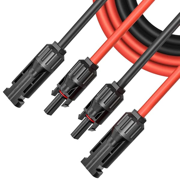 1 m forlængerkabel til solpanel, forlængerkabel til solcellepanel, solcellekabel med hun- og hanstik, adapterkit til solpanel