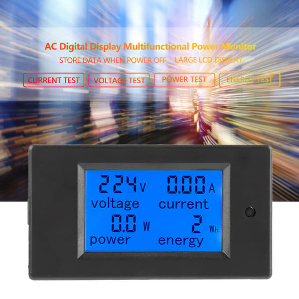 PEACEFAIR PZEM-061 LCD Spænding Strøm Effekt Energimåler Voltmeter Amperemeter 100A AC80-260V + CT
