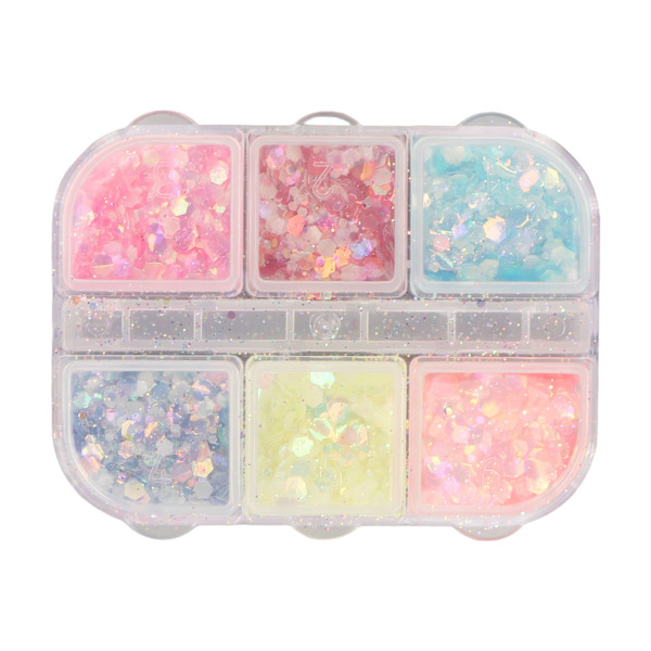 Stil B Nagelkonst Paljetter Blandade färger Iriserande DIY-design Manikyr Nagelkonstdekorationer Nagelkonst Glitterflingor