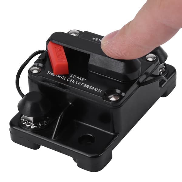 【NX】DC12V-42V bilstereoljud inline strömbrytare manuell återställning (50A)