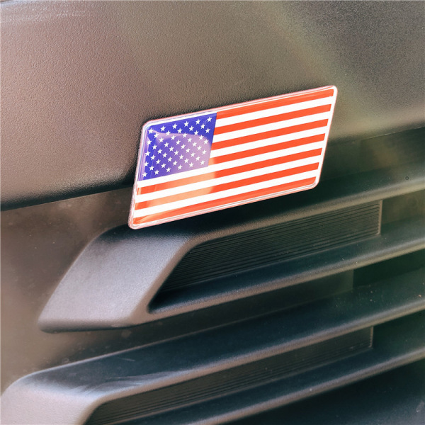 Universal bildekoration med amerikansk flagga-emblem i aluminium