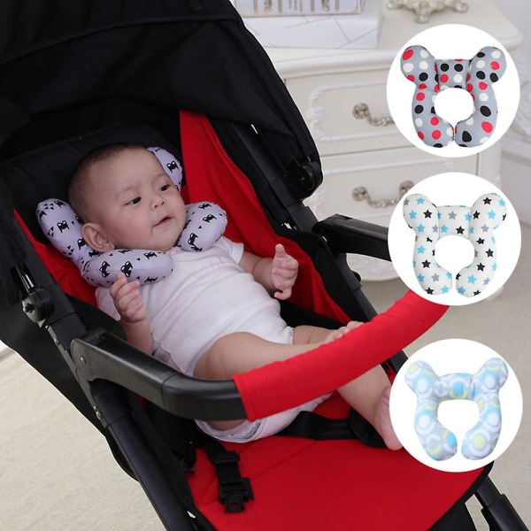 U-formet baby nakkestøtte Nyfødt hovedhals bilsæder Pudepuder velegnet til klapvogne Komfortable rejsepuder til børn 0-1 år drenge Star