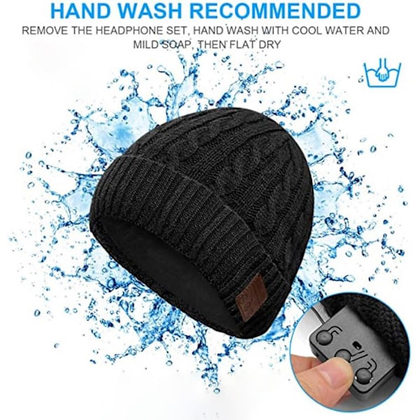 3-i-1 Bluetooth 5.0 Musik Mössa Set Vinterhatt Öronlappar Halsvärmare Scarf Handskar Födelsedagspresent för Män Kvinnor