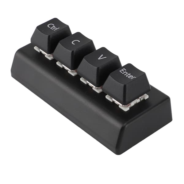Programmerbart tangentbord 4 tangenter stöder NKRO röd brytare Ctrl CV Enter mini mekaniskt tangentbord Kompatibel med spelkontorsmedia svart