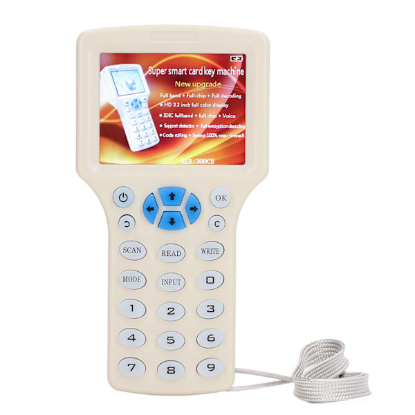 NFC-kortkopiator IC-kortläsare ID-nyckelskrivare 10 frekvens 2,8-tumsskärm för 125KHz 250KHz
