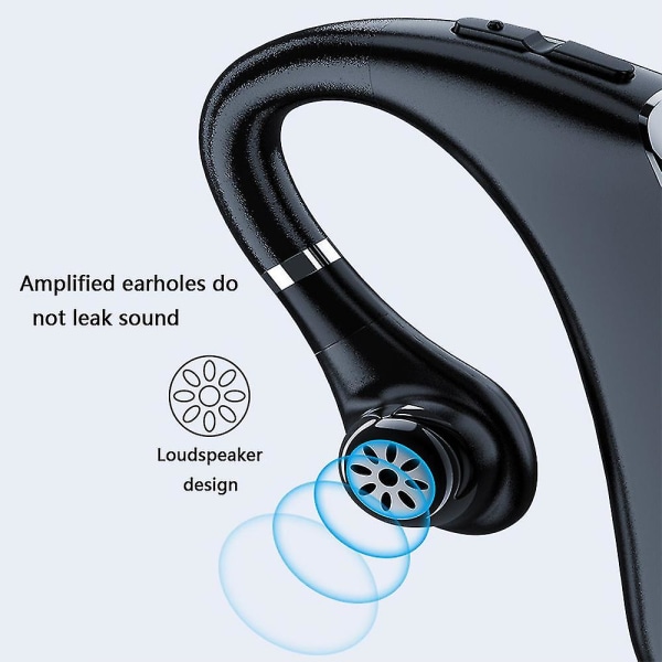 1 st Bluetooth hörsnäcka Trådlös Business Monaural Headset Röst Black