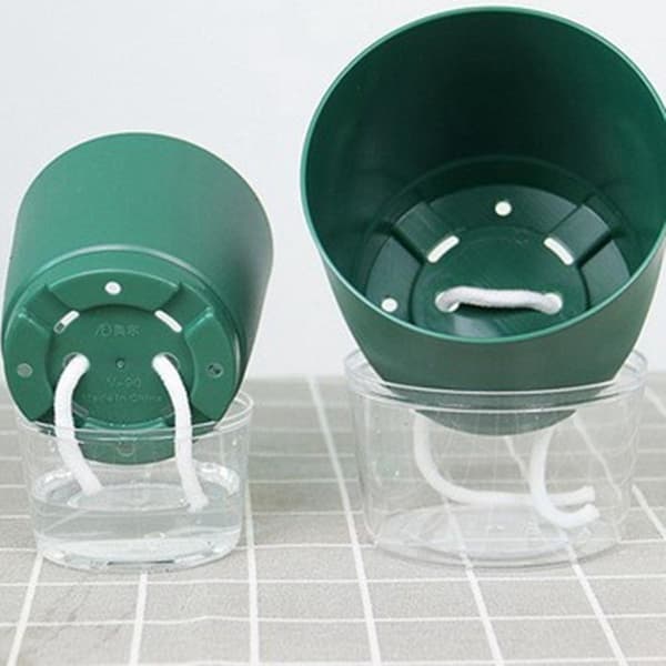 Automatic Watering Flower Pot Water Compatible with Storage Basin Home Plant Tool Green