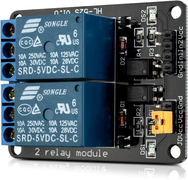 3x 2-kanals relæmoduler - 5V modulkit - Kort med optokobler til Arduino- og Raspberry Pi-kompatible mikrocontrollere