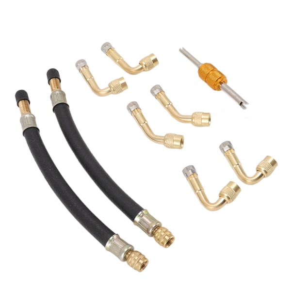 Fleksibel forlengningsdekkventil-adapter med 45 grader, 90 grader, 135 grader dekkventilstamforlengelse for bil, lastebil, bobil, tilhenger, campingvogn