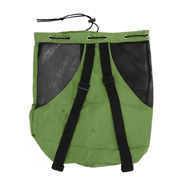 Mesh Strand Rygsæk Justerbar skulderrem Let og åndbar Mesh og PVC Swim Mesh Rygsæk til Gym Grøn