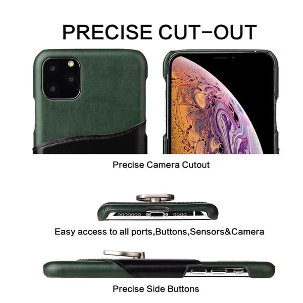 【NX】FIERRE SHANN iPhone 11 -nahkakotelo - Vihreä