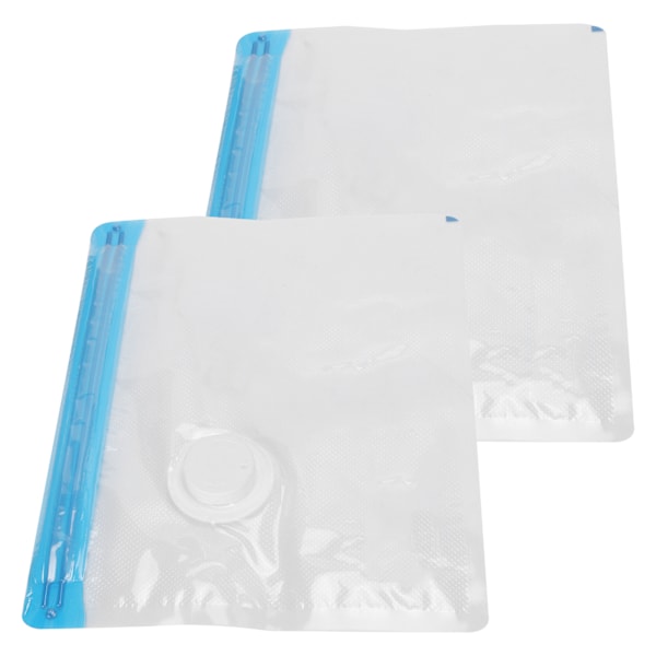 2 stk Vakuumoppbevaringsposer Plassbesparende komprimert forseglet reiseveske med 3,5 cm luftinntak S: 28x22CM
