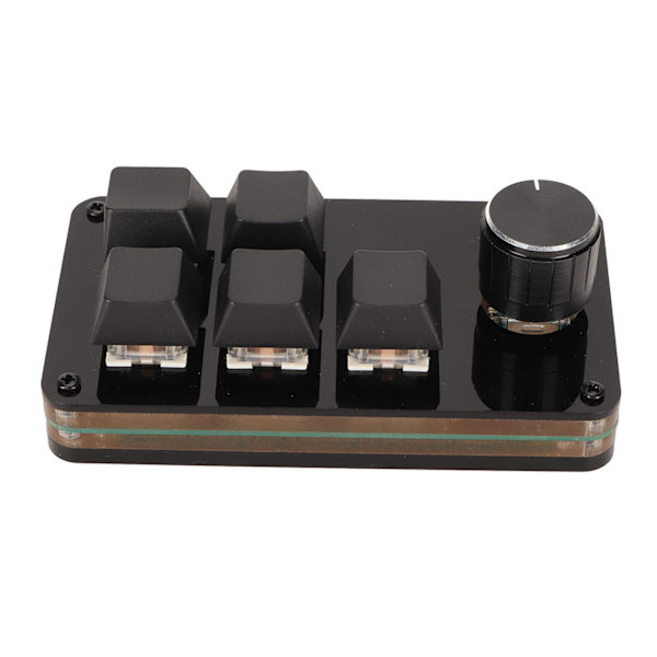 Programmerbar knappsats 5 tangenter 1 ratt Blå switch Mekanisk Hot Swappable trådbunden USB-minitangentbord för Media Games Office