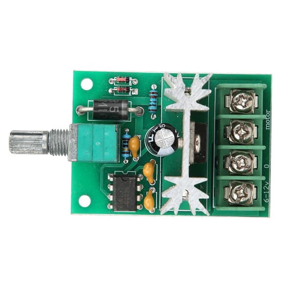 【NX】PWM DC Motor Varvtalsregulator Kontrollbrytare med Knopp i Aluminiumlegering DC6-12V 6A