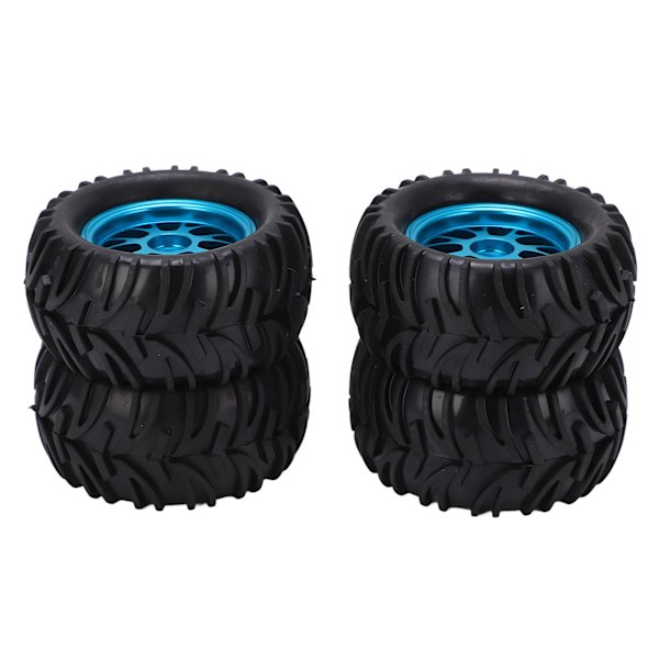 4 stk RC bilgummidæk med blå nav V-form til WLtoys 144001 1/14 fjernstyret bil