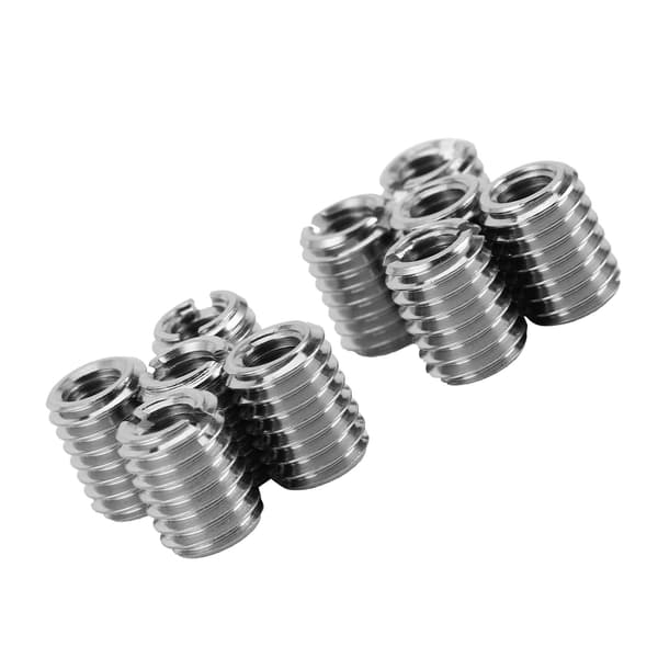 10 stk gjengeinnsatssett reduserende mutter 303 rustfritt stål hunn M5x0.8 hann M8x1.25 0.4in Lengde