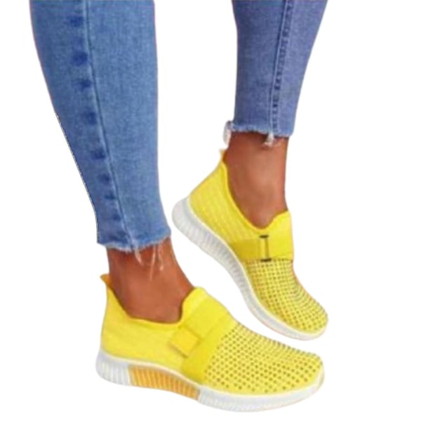 Women's Yellow Orthopedic Slip-on Platform Sneakers