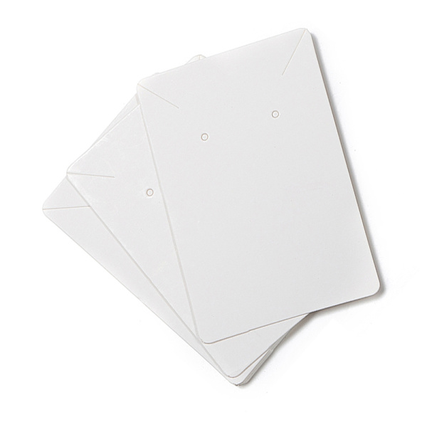 100 st Örhängeskort 6x9cm Tom Kraftpapper Etikett med 100 OPP-påsar för Visning av Halsband Armband Vit