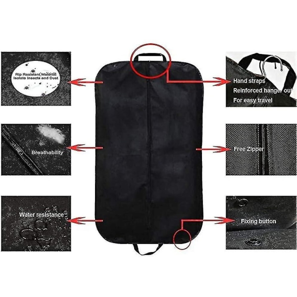 2 kpl vaatelaukkuja, 40" taitettavat matkapukupussin suojavaatteiden suojat