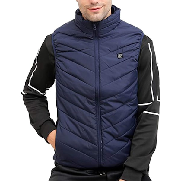 Uppvärmd Slim Fit Väst för Utomhusvandring - Vintervärme för Män och Kvinnor - XX-Large Marinblå