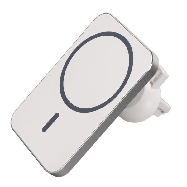 Trådløs Billader 15W Hurtigopladning Magnetisk 360 Graders Rotation Stabil Holdbar Billader Mount Hvid