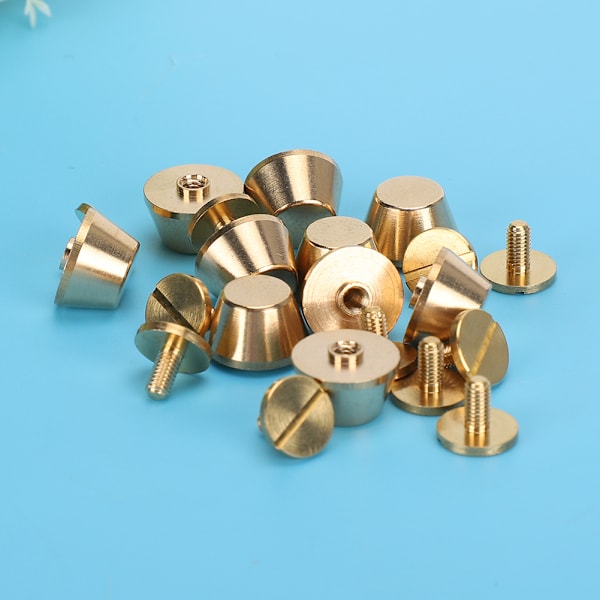 10 stk Fødder Nailhead Håndtaske Bagage Flad Dobbelt 12mm Messingmaterial Læderhåndværk